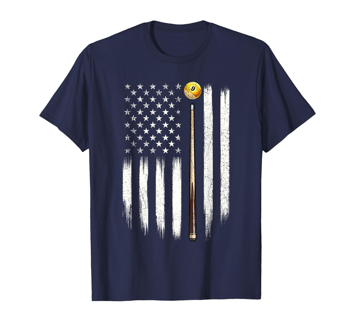 Billiard US Flag - 8 Ball Billiard Game Pool Player T-Shirt