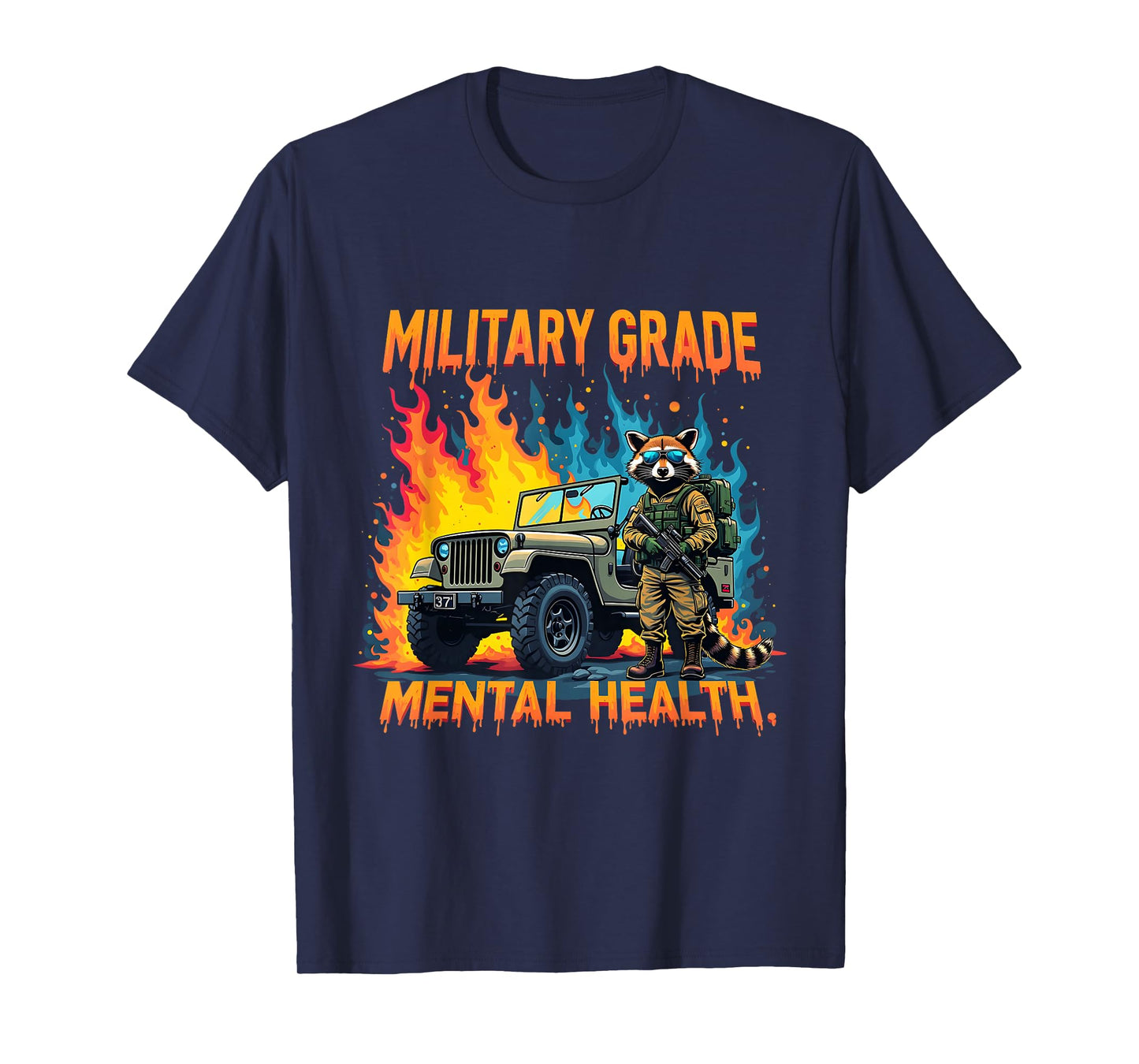 Retro Military Grade Mental Health Warrior Military Veterans T-Shirt