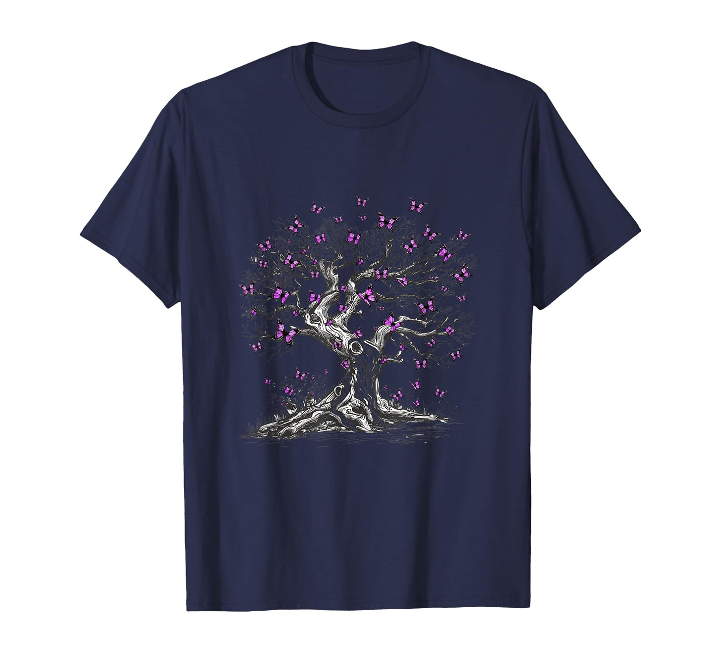 Animal Purple Butterflies Tree Nature Purple Butterfly T-Shirt