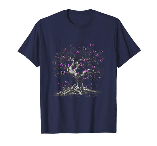 Animal Purple Butterflies Tree Nature Purple Butterfly T-Shirt