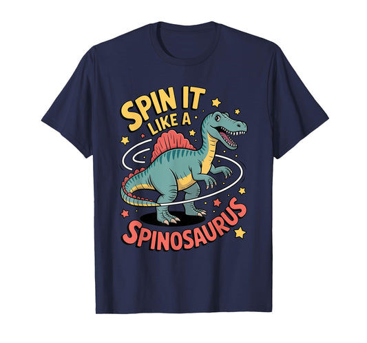 Spin It Like A Spinosaurus Jurassic Era Dino Design T-Shirt
