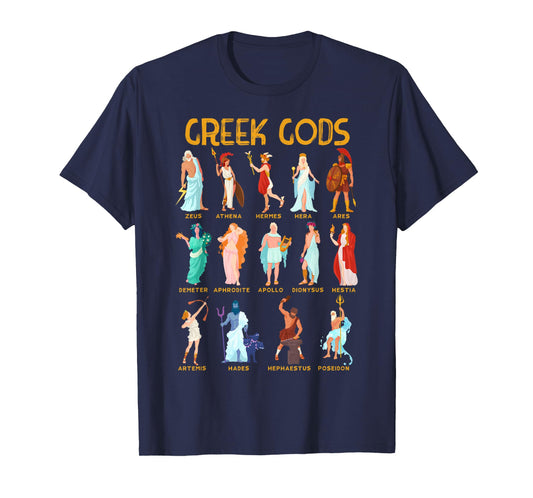 Olympians Ancient Greek Gods Greek Life Greek Mythologist T-Shirt