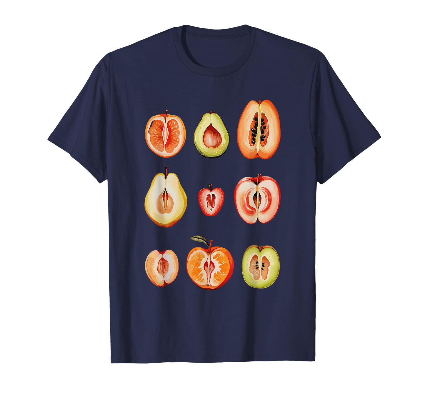 Funny Fruit Art Collection Retro Minimalist Fruit Lover T-Shirt