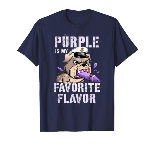 Sarcastic PURPLE IS MY FAVORITE FLAVOR Up Military Kids T-Shirt