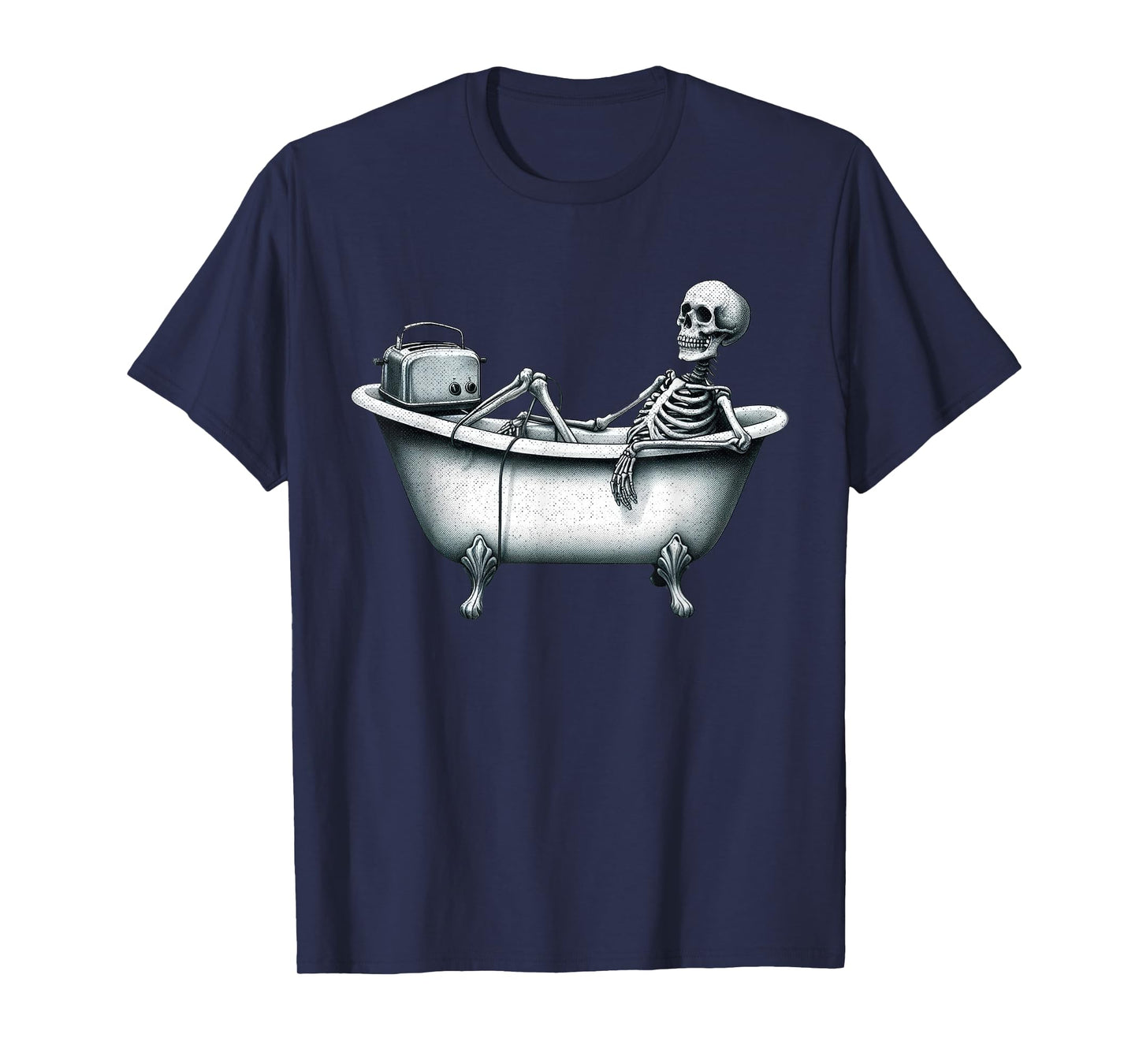 Funny Skeleton in Bathtub with Toaster T-Shirt