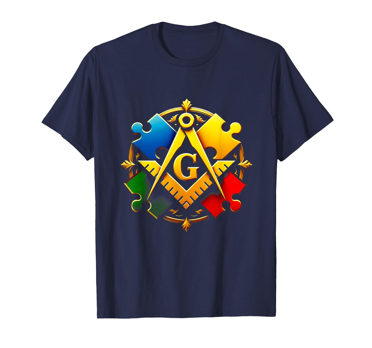 Autism Awareness Freemason Masonic Lodge Mason Puzzle T-Shirt