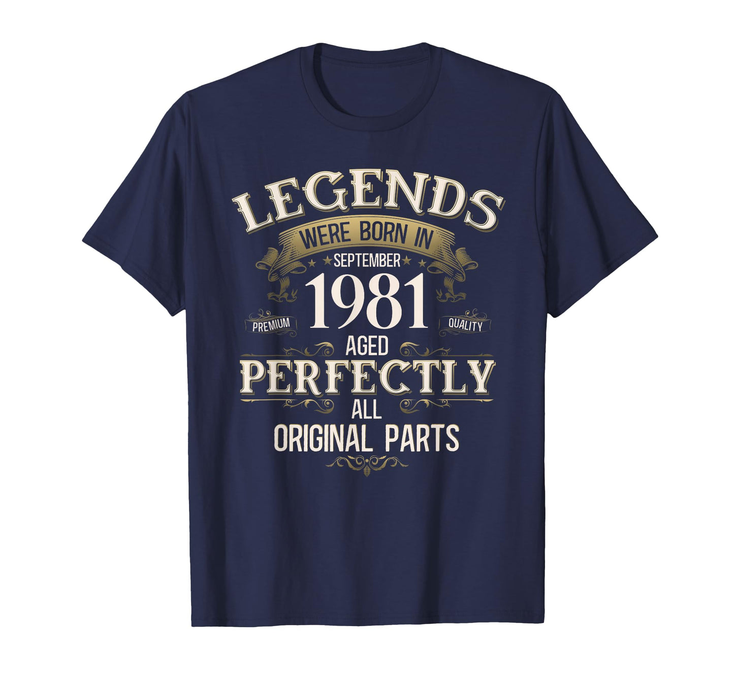 44th Birthday Gift Men Women Legend Since September 1981 T-Shirt