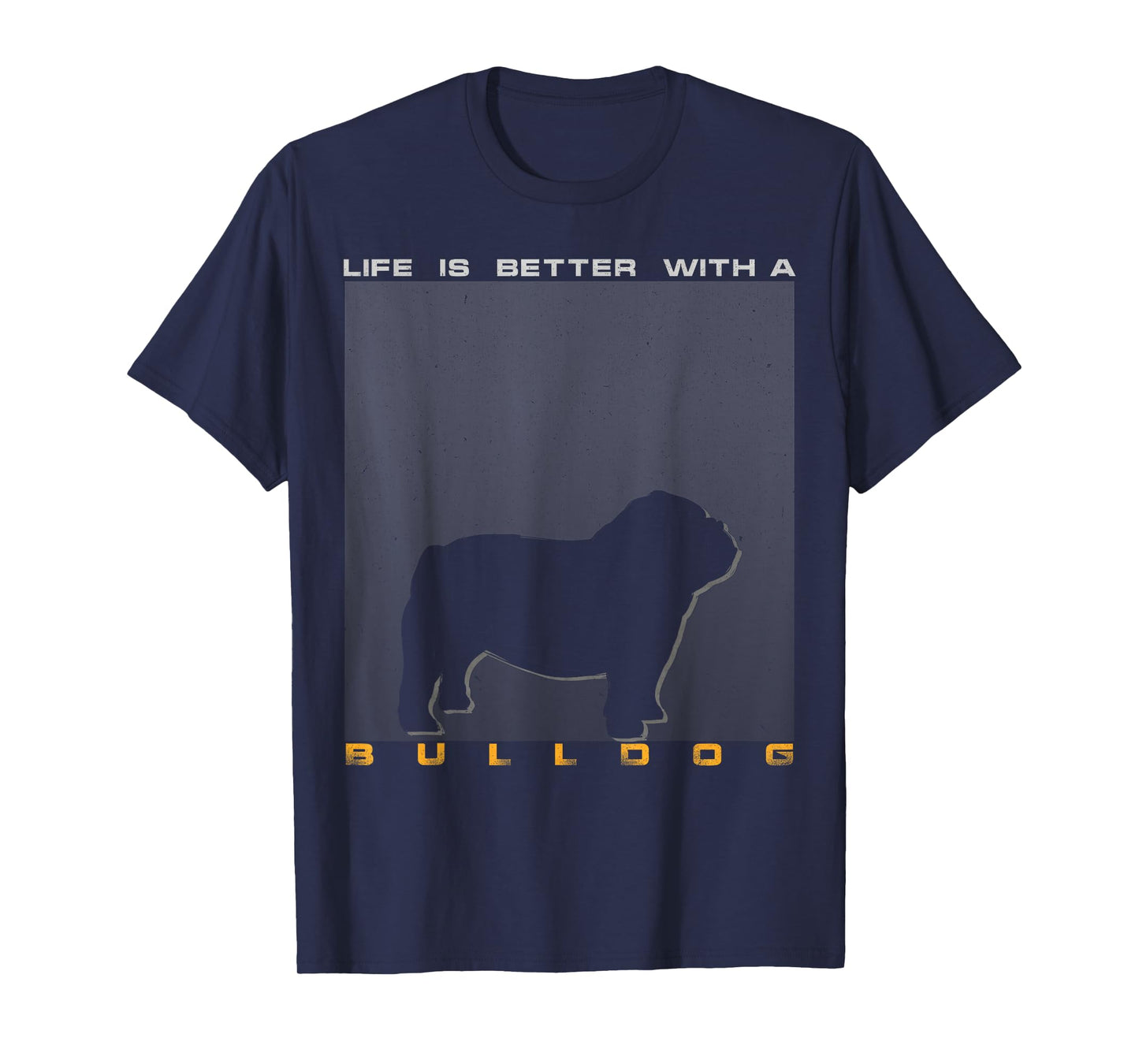 Vintage Life Is Better With A Bulldog Silhouette Men Women Kids T-Shirt