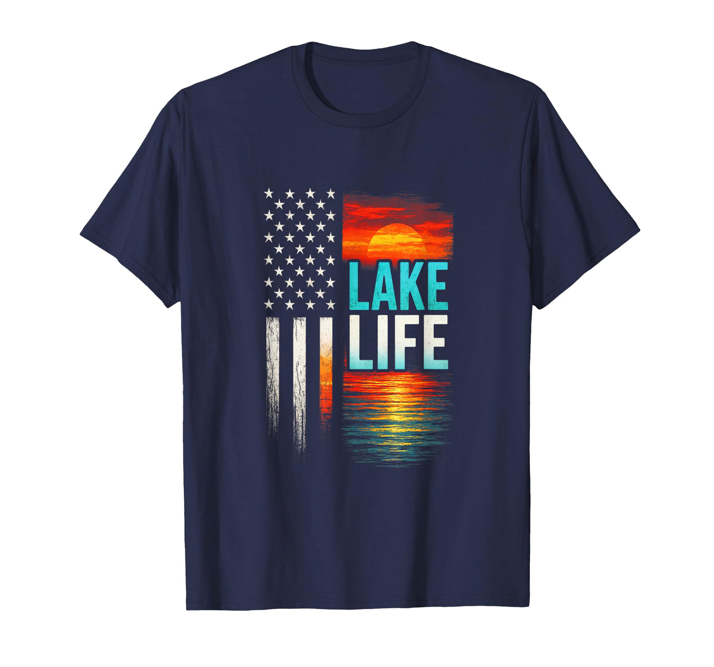 Lake Life - Lake Life Boating Fisherman Sunset T-Shirt