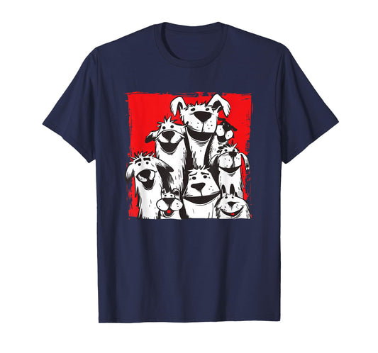 Dogs Love Happy Dog Cartoon T-Shirt