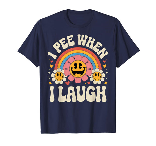 Funny Hilarious I Pee When I Laugh Retro Humor for Adults T-Shirt