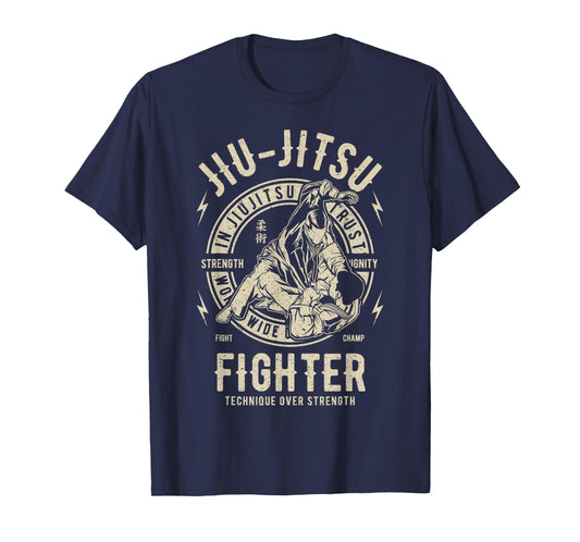 Jiu Jitsu Fighter Technique Over Strength T-Shirt