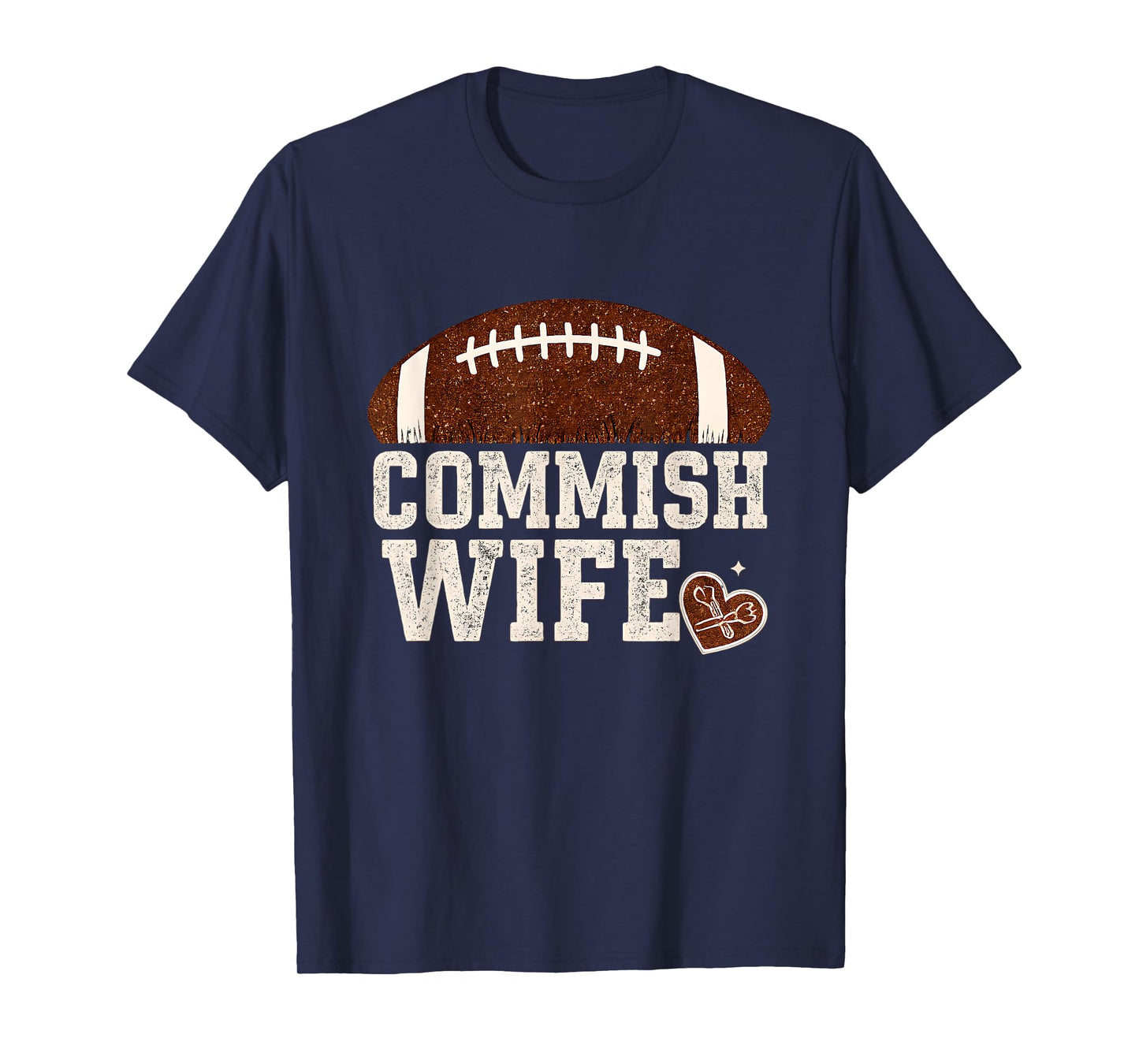 Funny Commish Wife Fantasy Football Cute League Commissioner T-Shirt