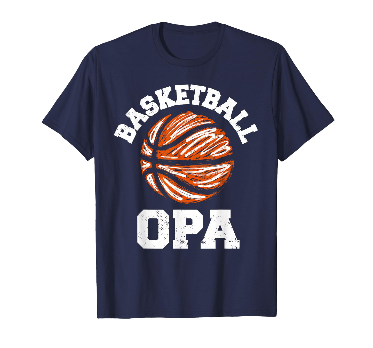 Basketball Opa Distressed Vintage Funny Grandpa Game Day T-Shirt
