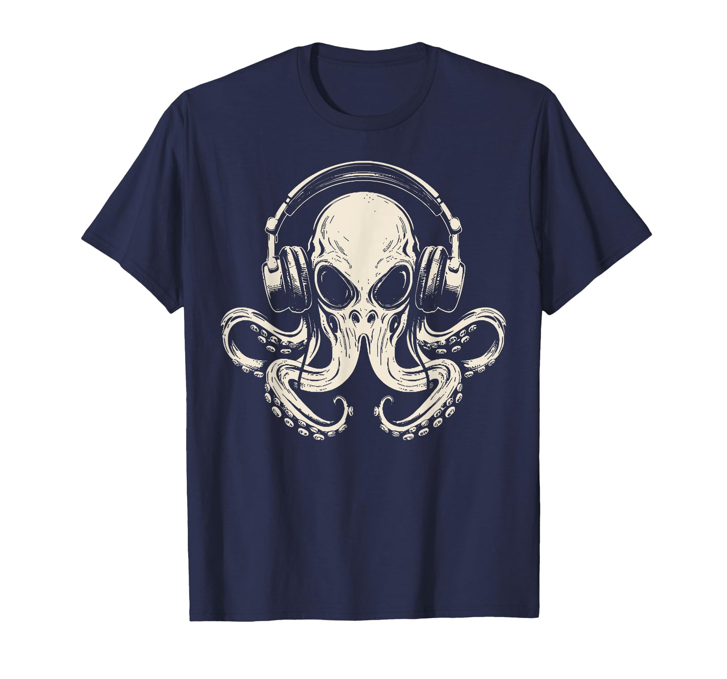 Octopus Musician Headphone Music Lover Octopus Kraken Ocean T-Shirt