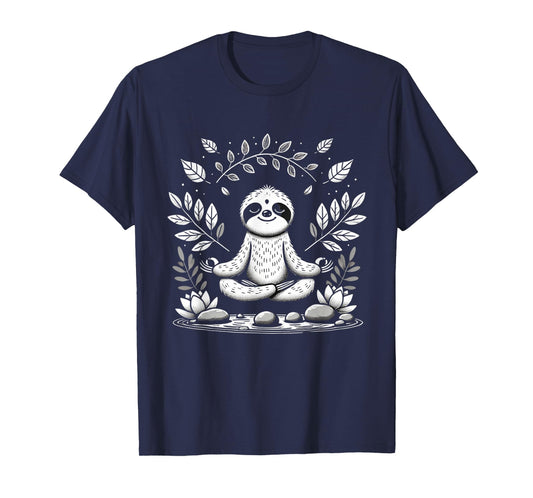 Cute Funny Sloth Meditating Meditation Peace Zen Sloth T-Shirt