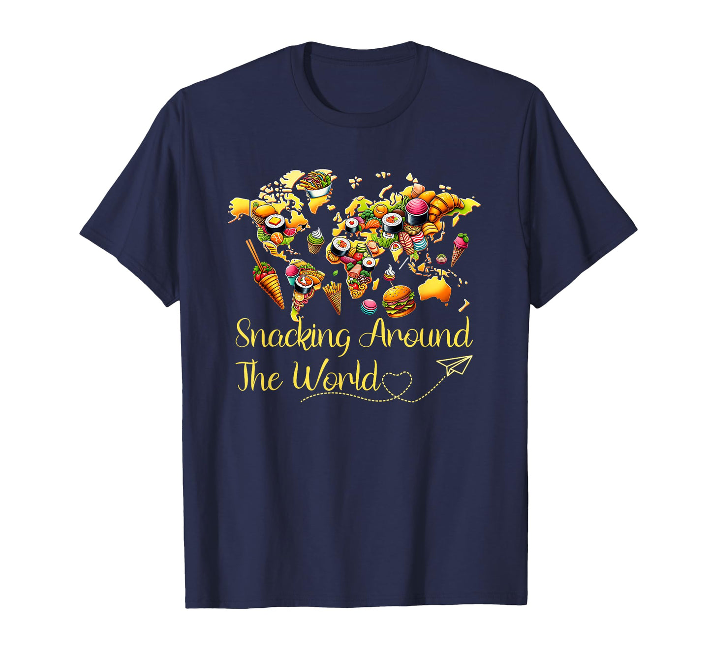 Snacking Around The World Funny Global Food T-Shirt