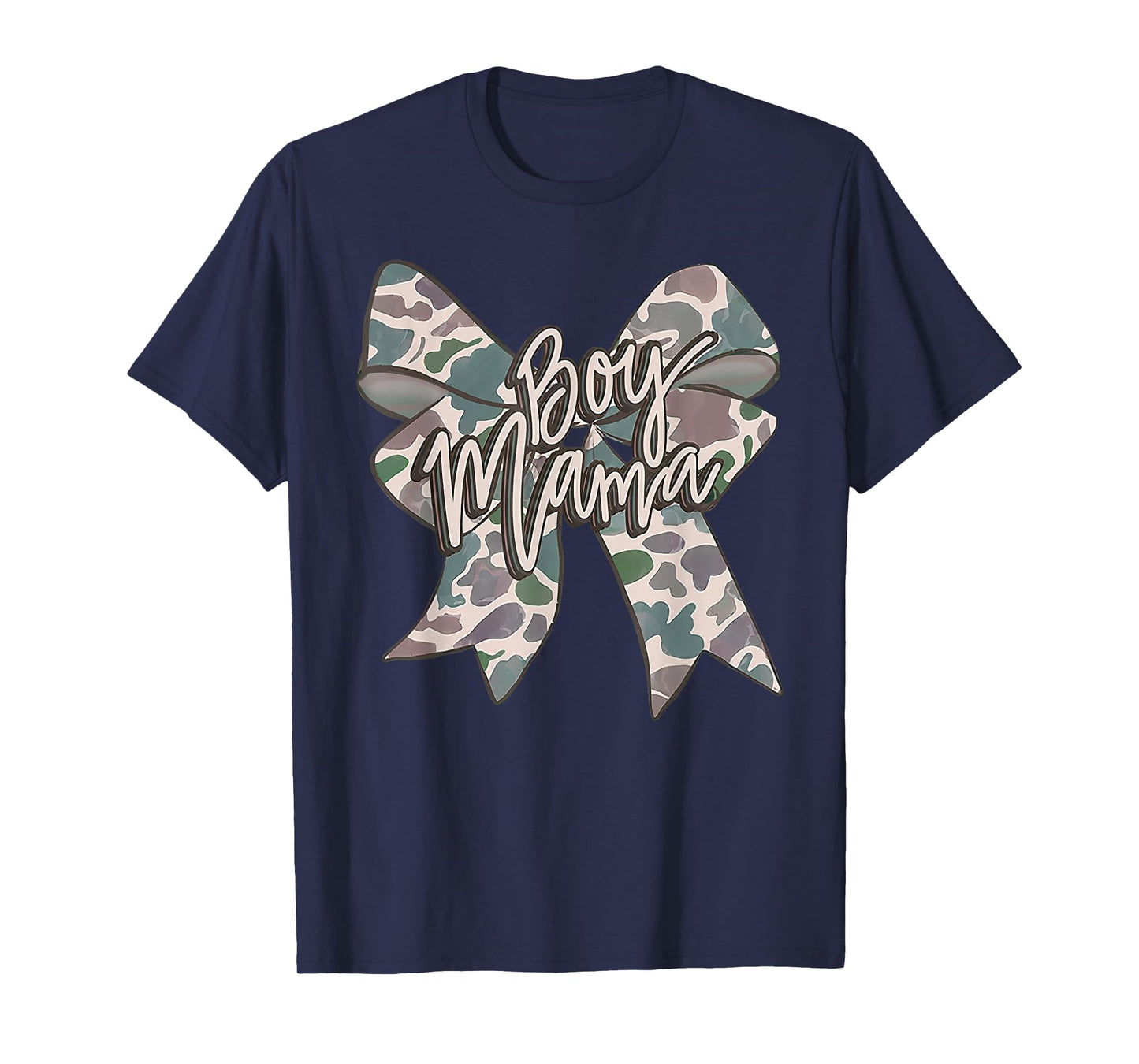 Boy Mama Camo Coquette Bow Camouflage Mothers Day T-Shirt