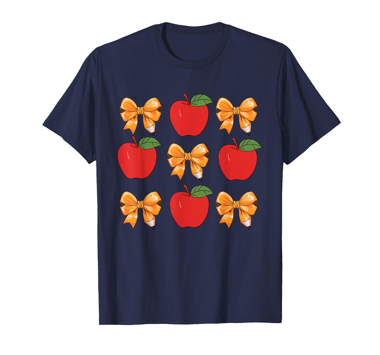Teacher Coquette Pencil Bow And Apple Teacher Appreciation T-Shirt for Men Women Girls Kids