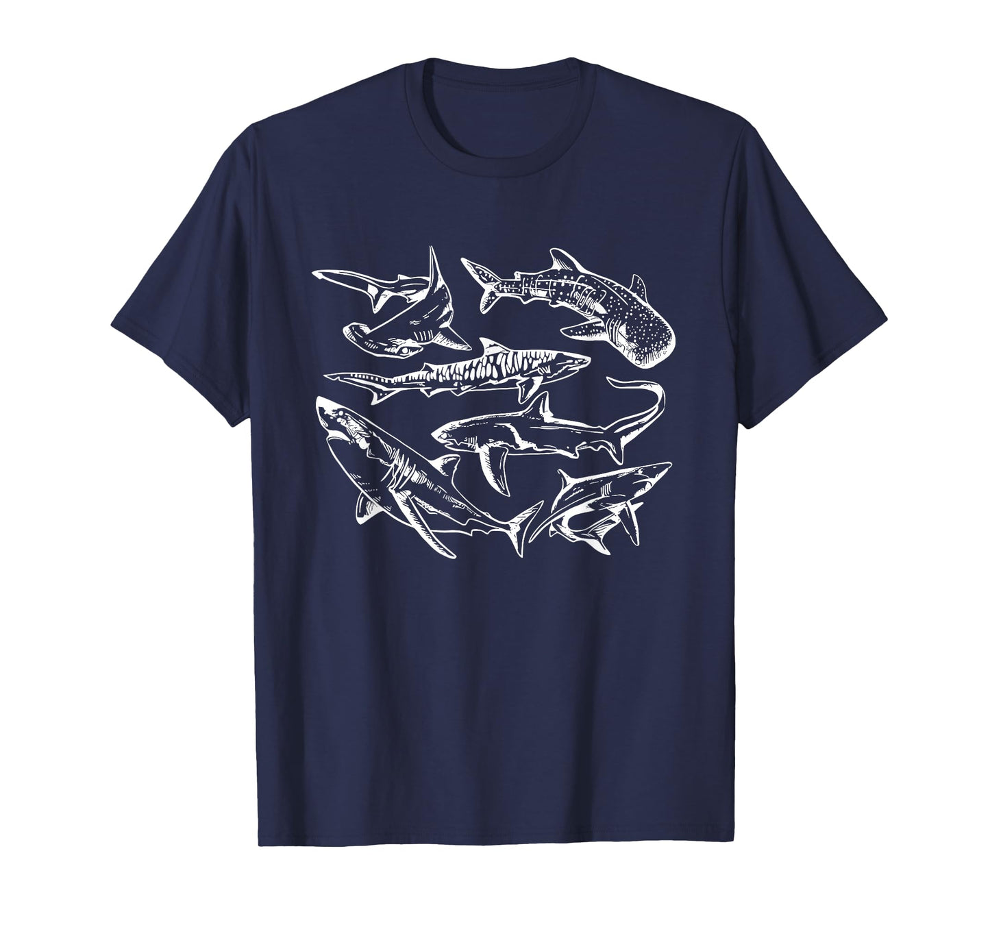 Retro Shark Specie Ocean Marine Lover Fish Summer Men Women T-Shirt