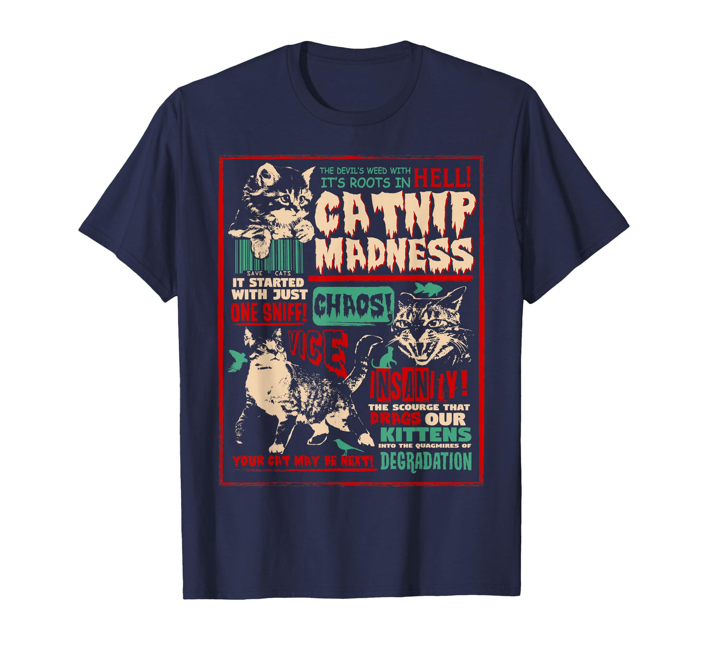Catnip Madness Cute Kitten Cat Lover Gift Cat Owners T-Shirt