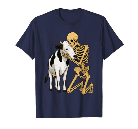 Skeleton Cow Halloween Farm Animal Wildlife Spooky Farmer T-Shirt