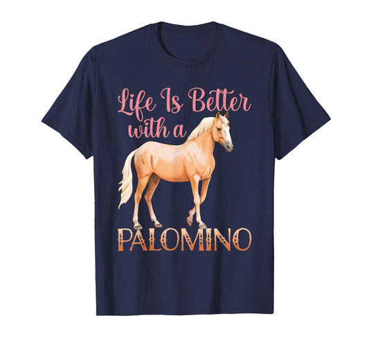 Palomino Horse Lover Cute Equestrian Riding T-Shirt