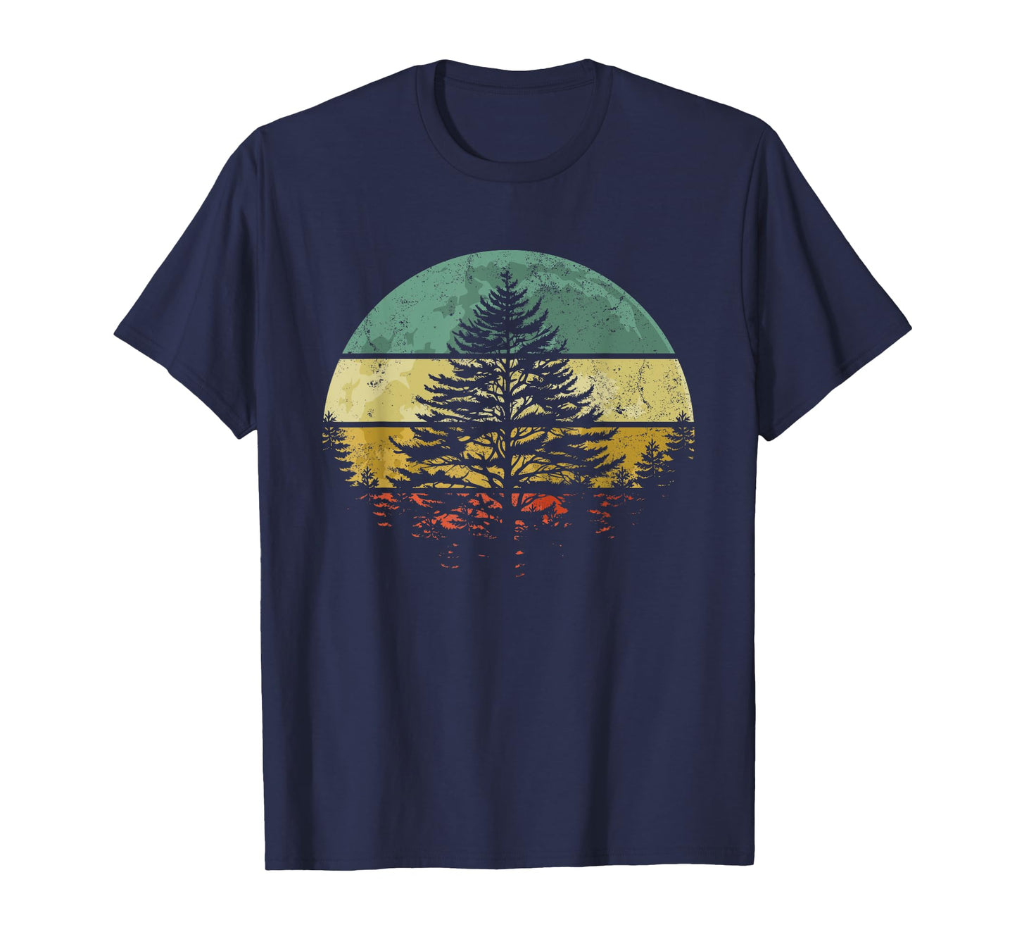 Wildlife Hiking Trip Outdoor Camping Nature Trees Retro Moon T-Shirt