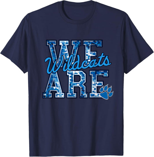 We Are Wildcats Blue Cat Lover Team Spirit T-Shirt