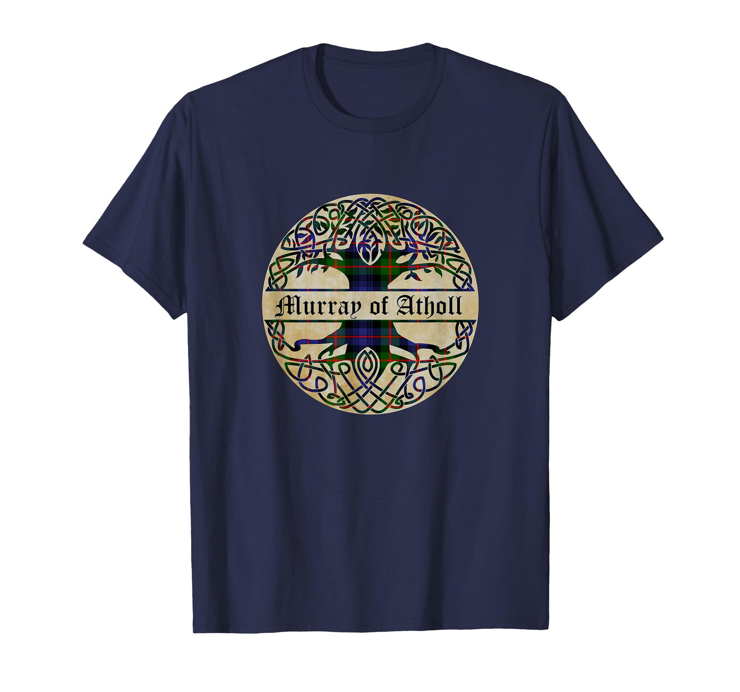 Murray of Atholl Clan Tartan Tree of Life Scottish Surname T-Shirt
