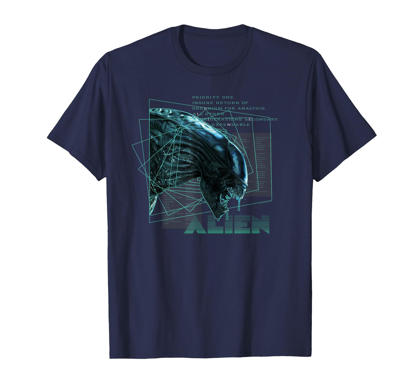 Alien 45th Anniversary Movie Xenomorph Priority One Logo T-Shirt