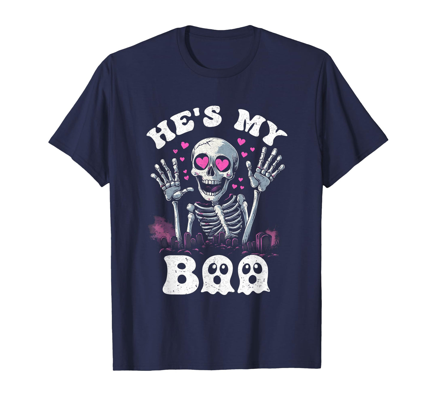 He's My Boo Matching Halloween Costume Couples She's My Boo T-Shirt