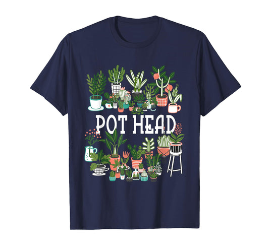 Funny Pot Plant Head Gardening Gardener Graphic Women Men T-Shirt