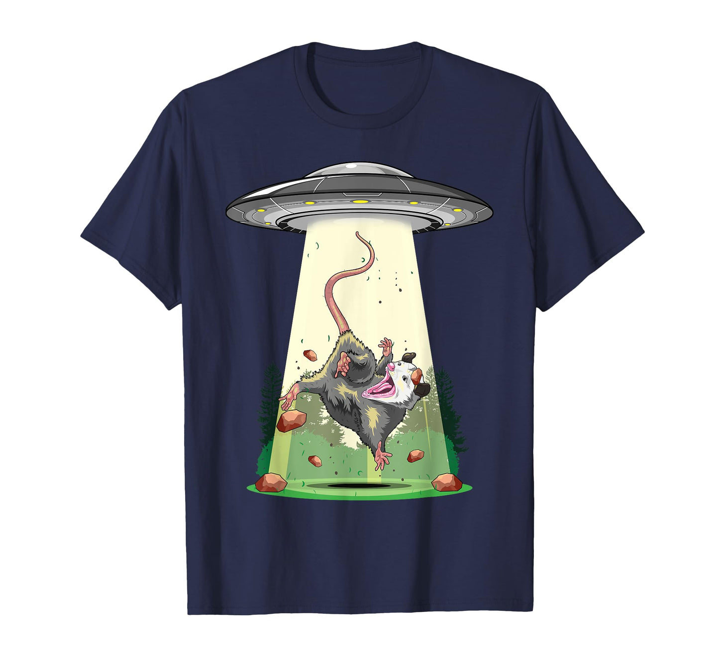 Alien Abduction Shirt Opossum UFO Flying Saucer Conspiracy T-Shirt