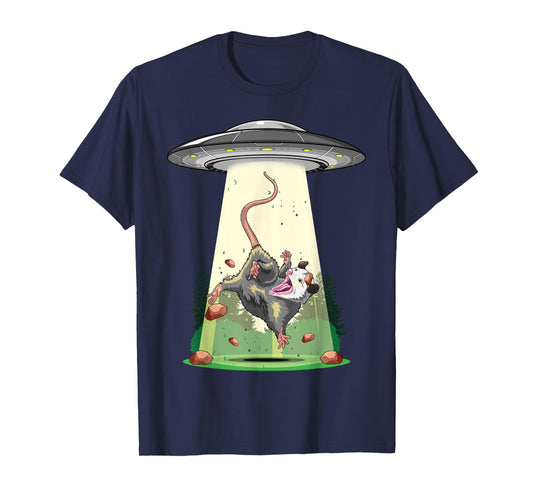 Alien Abduction Shirt Opossum UFO Flying Saucer Conspiracy T-Shirt