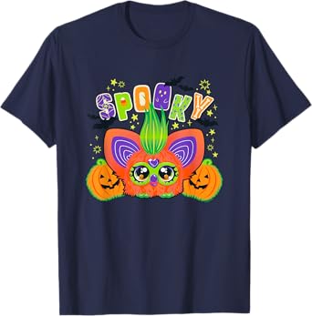 Furby Halloween Spooky Furby & Pumpkins Cute Portrait T-Shirt