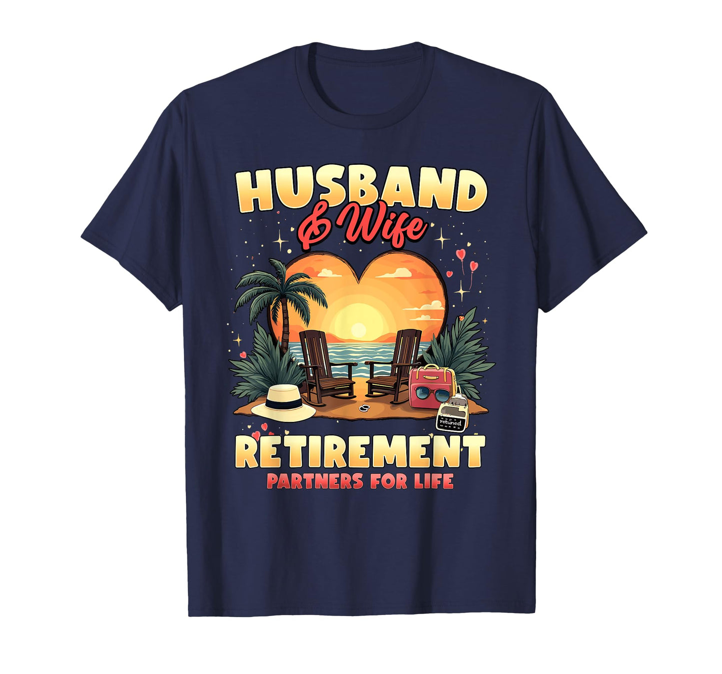 Husband and Wife Retirement Partners Couples Matching T-Shirt