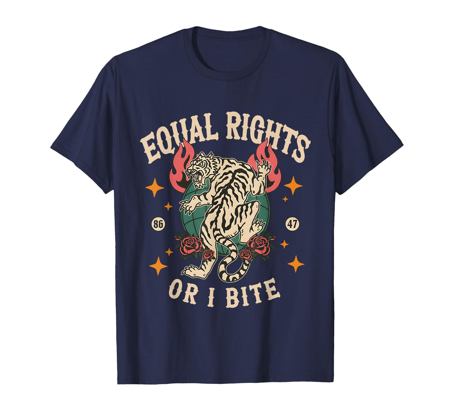 Equal Rights Or I Bite Tiger Equality Women Feminist T-Shirt
