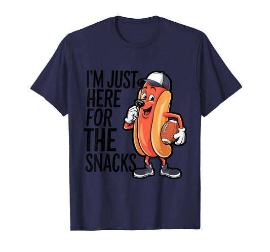 Funny I'm Just Here For The Snacks Football T-Shirt