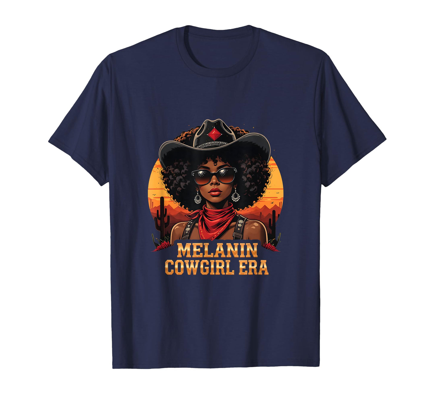 Melanin Cowgirl Era African American Cowgirl Western T-Shirt