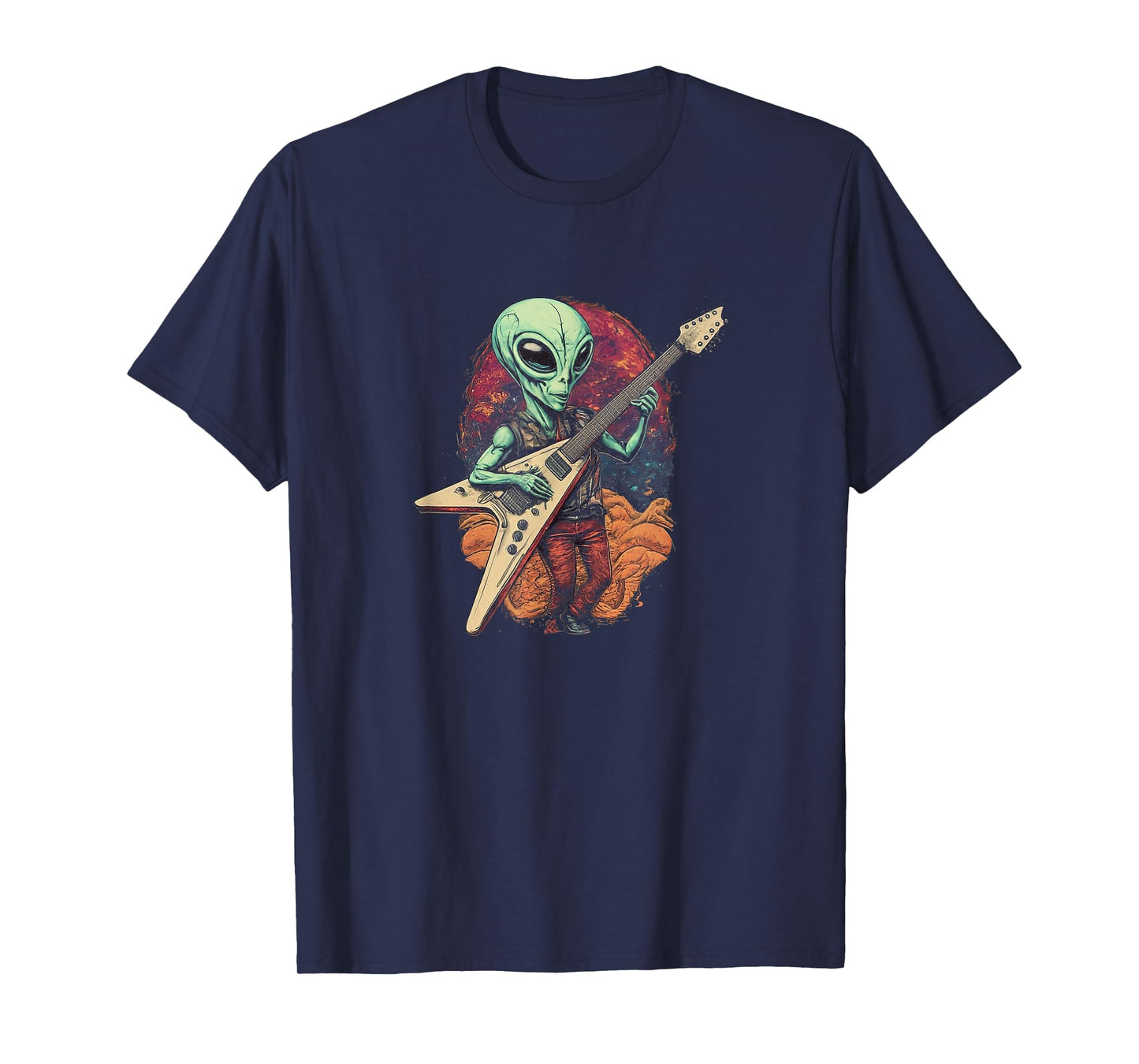 Alien Playing a Flying V Guitar T-Shirt