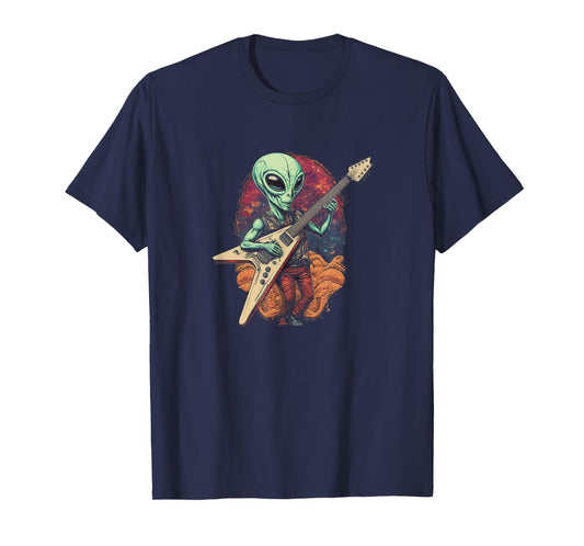 Alien Playing a Flying V Guitar T-Shirt