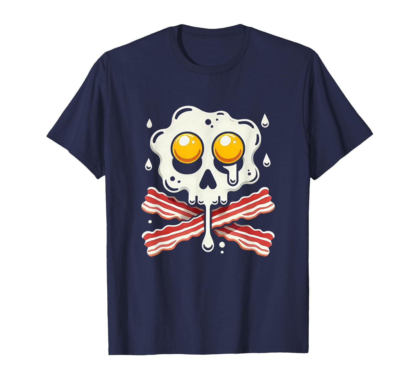 Egg Bacon Skull And Crossbones Food Art T-Shirt
