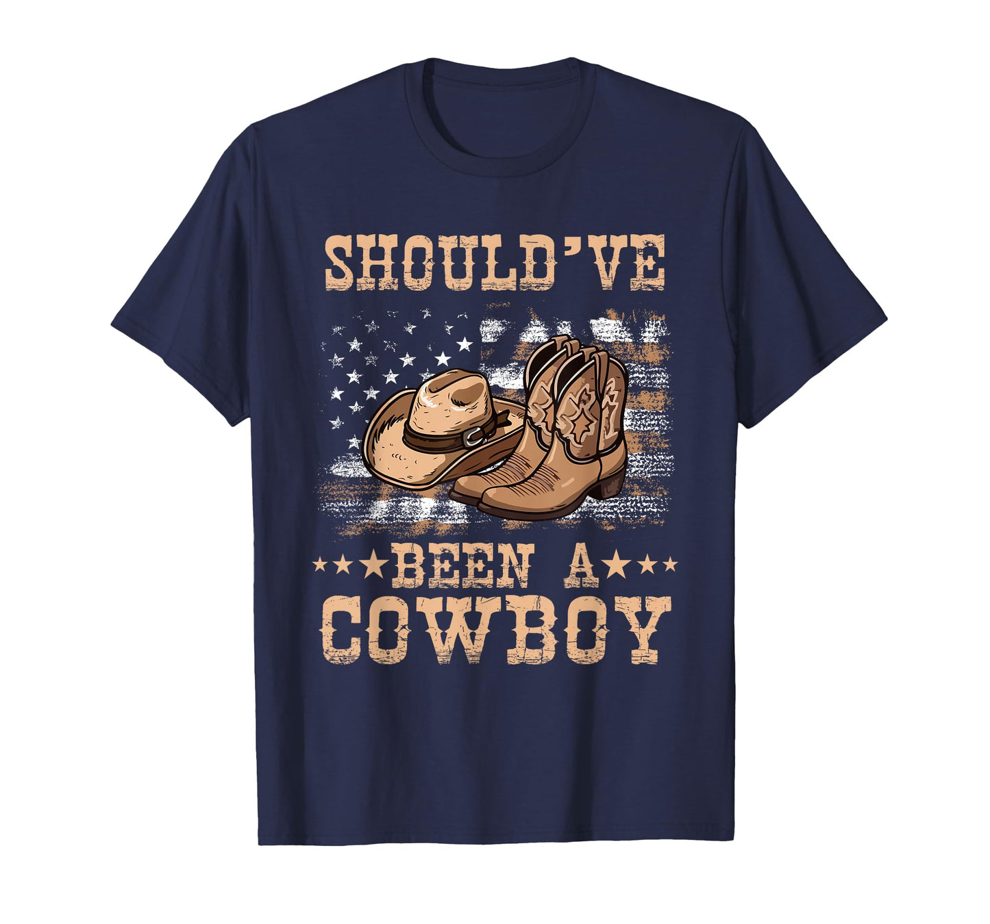 Vintage Should Have Been Cowboy Tee Hat Western Life country T-Shirt