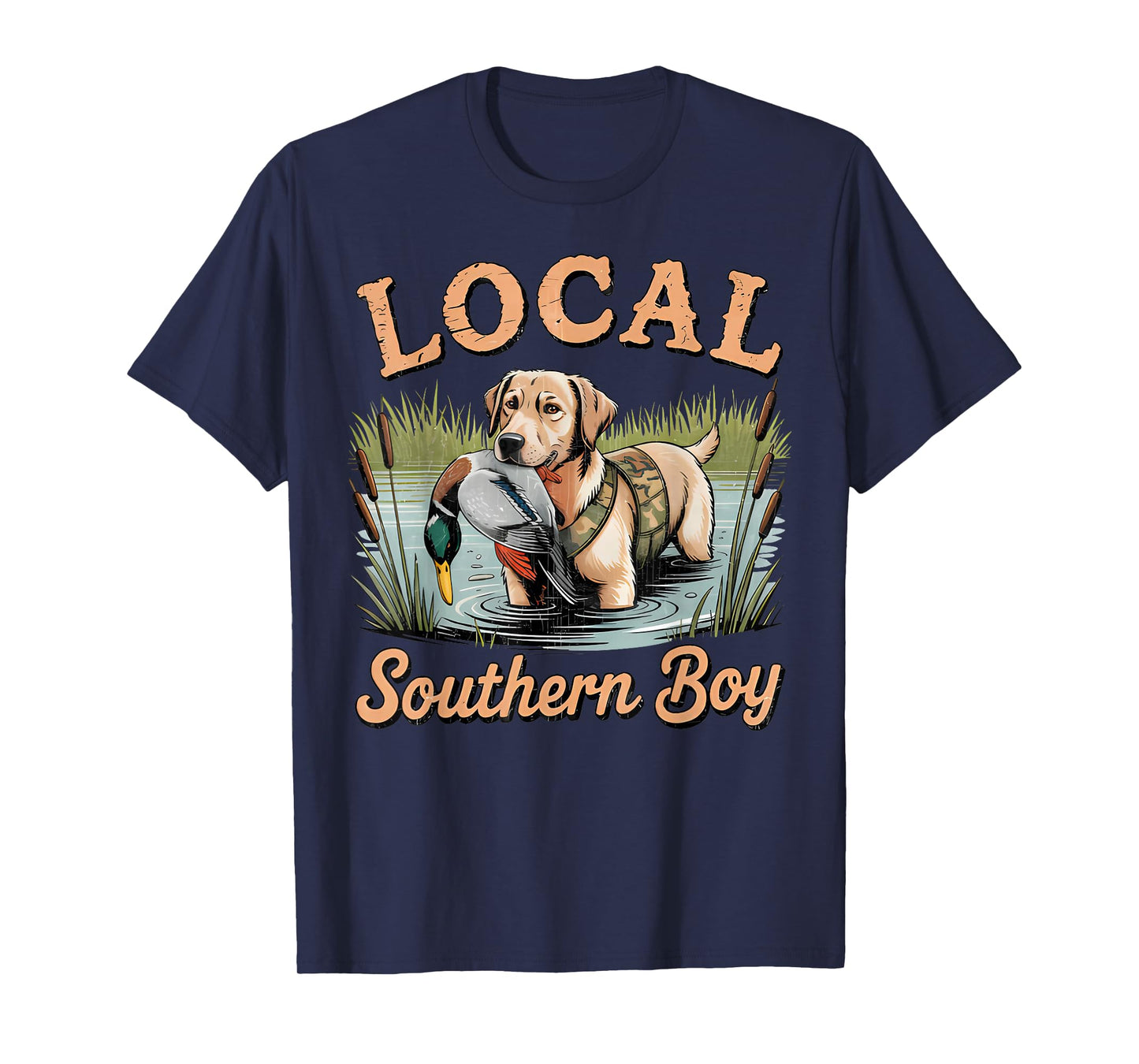 Local Southern Boy Hunting Dog Duck Camouflag for Mens T-Shirt