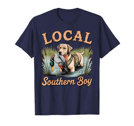Local Southern Boy Hunting Dog Duck Camouflag for Mens T-Shirt