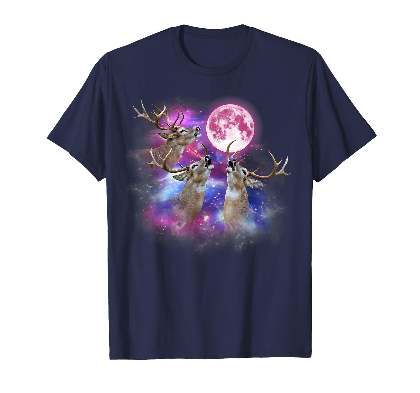White tailed deer Howling At The Moon Wildlife colorful T-Shirt
