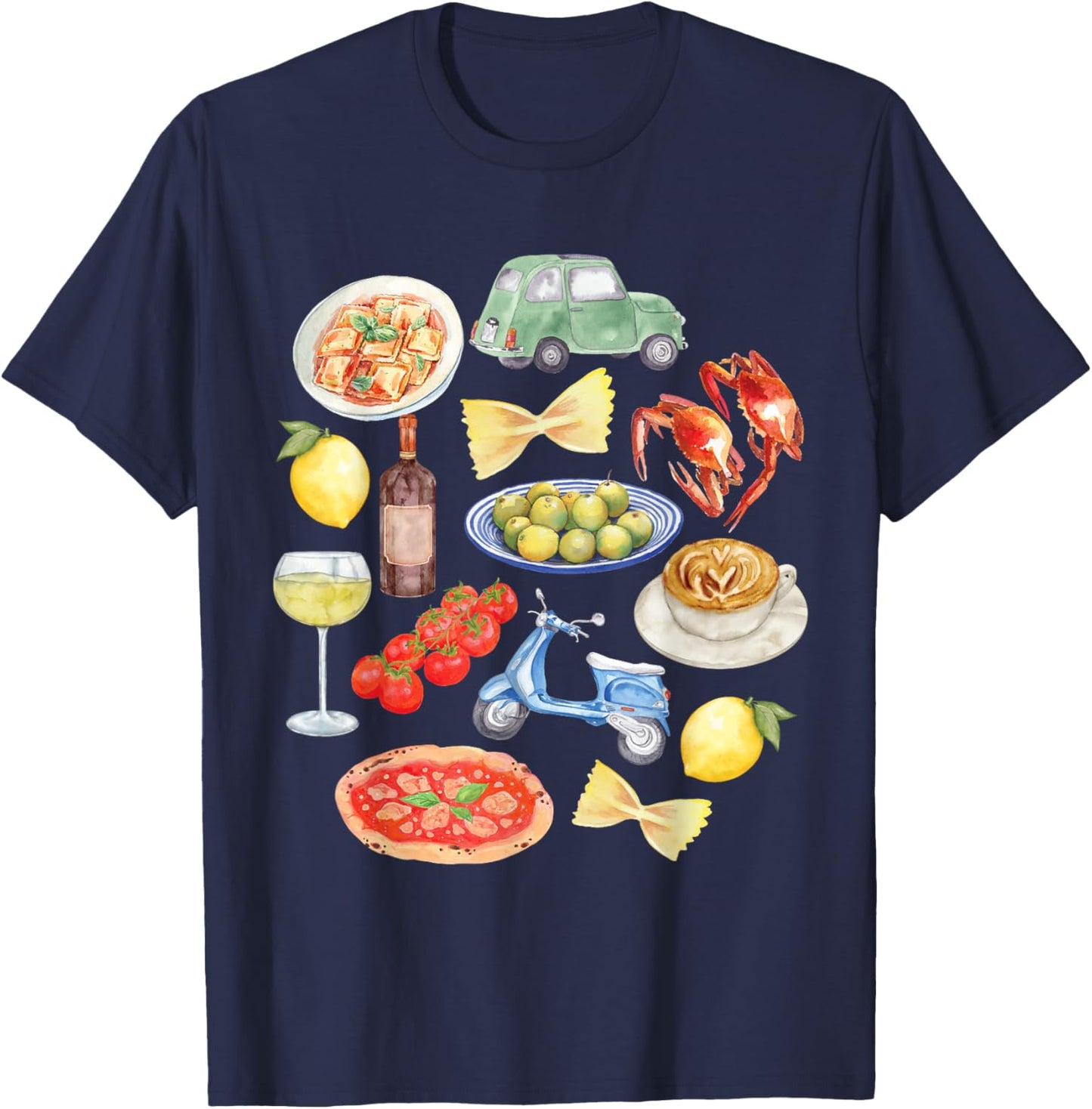 Italy Aesthetic Watercolor Vibes Graphic T-Shirt