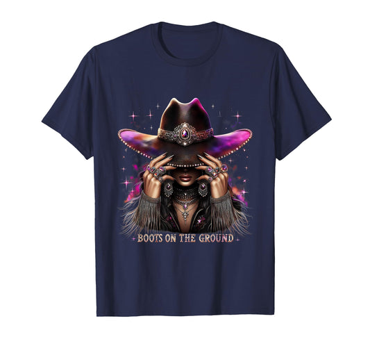 Boot Cowboy Boots On The Ground Western Cowgirl Linedance T-Shirt