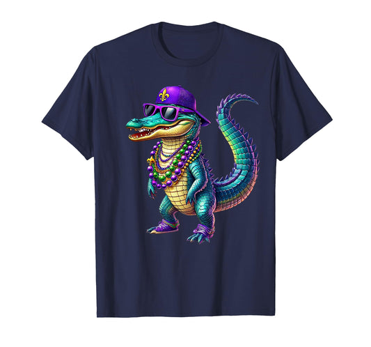 Mardigator Mardi Gras Alligator Men Women Mardi Gras Men T-Shirt